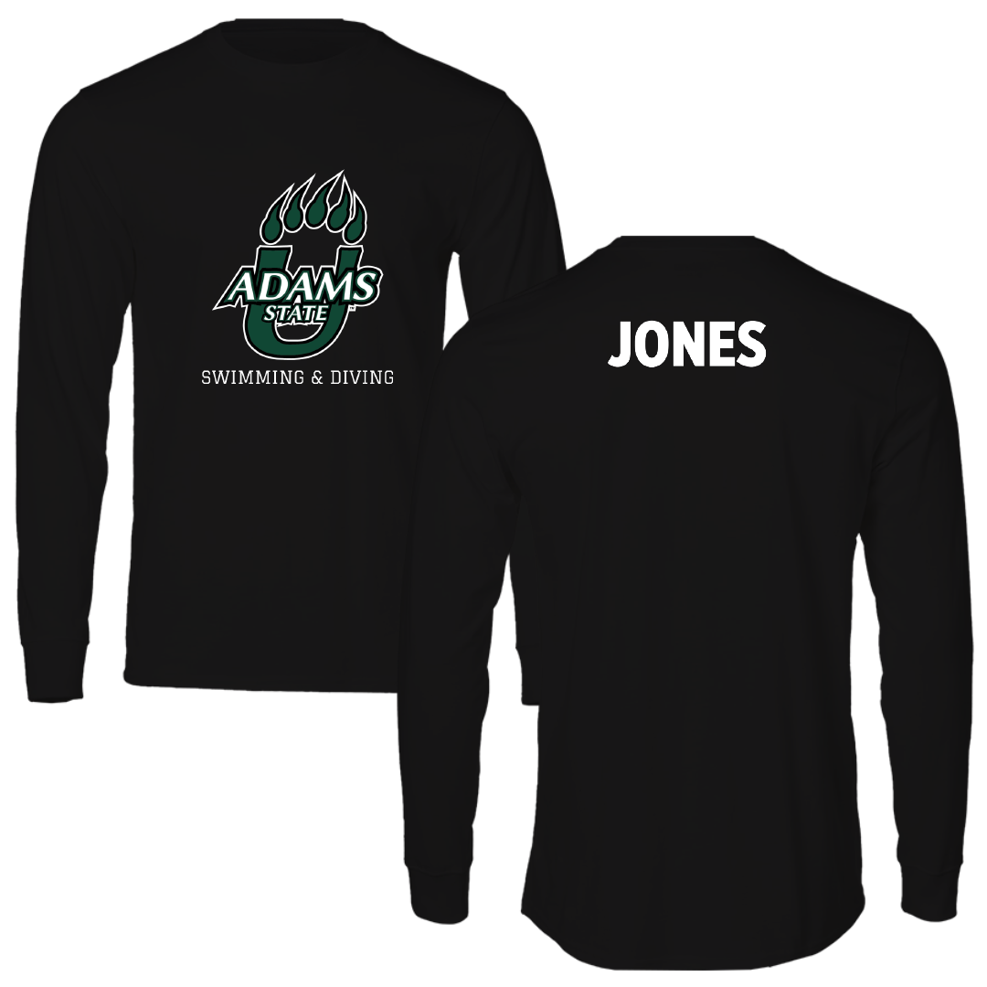 Adams State University Swimming & Diving Black State Performance Long Sleeve - Joshua Jones