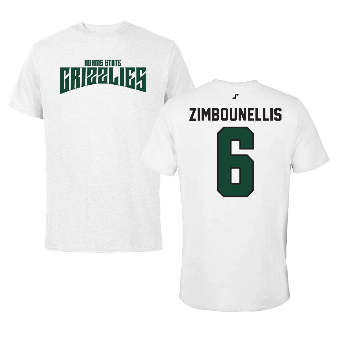 Adams State University Soccer White Classic Tee - #6 Tyler Zimbounellis