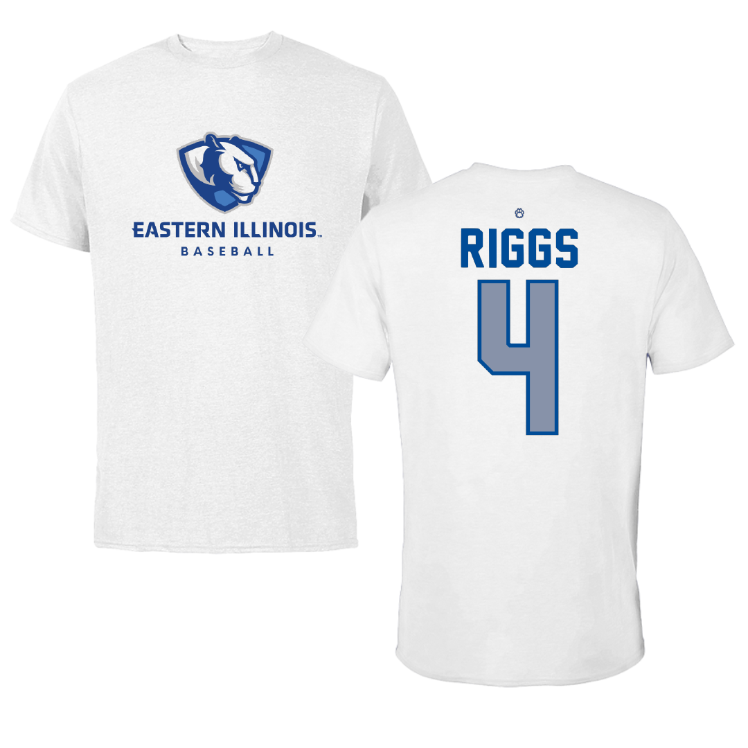 Eastern Illinois University Baseball White Tee - #4 Bryce Riggs