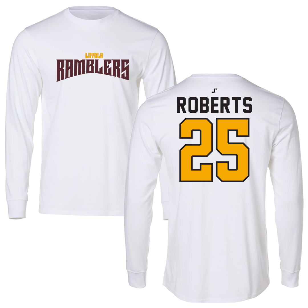 Loyola University-Chicago Soccer White Classic Performance Long Sleeve - #25 Emily Roberts