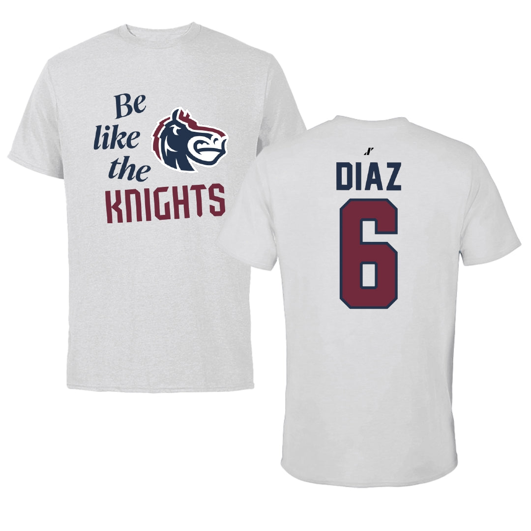 Fairleigh Dickinson University-Metropolitan Campus Volleyball Light Gray Be Like Us Tee - #6 Diego Diaz