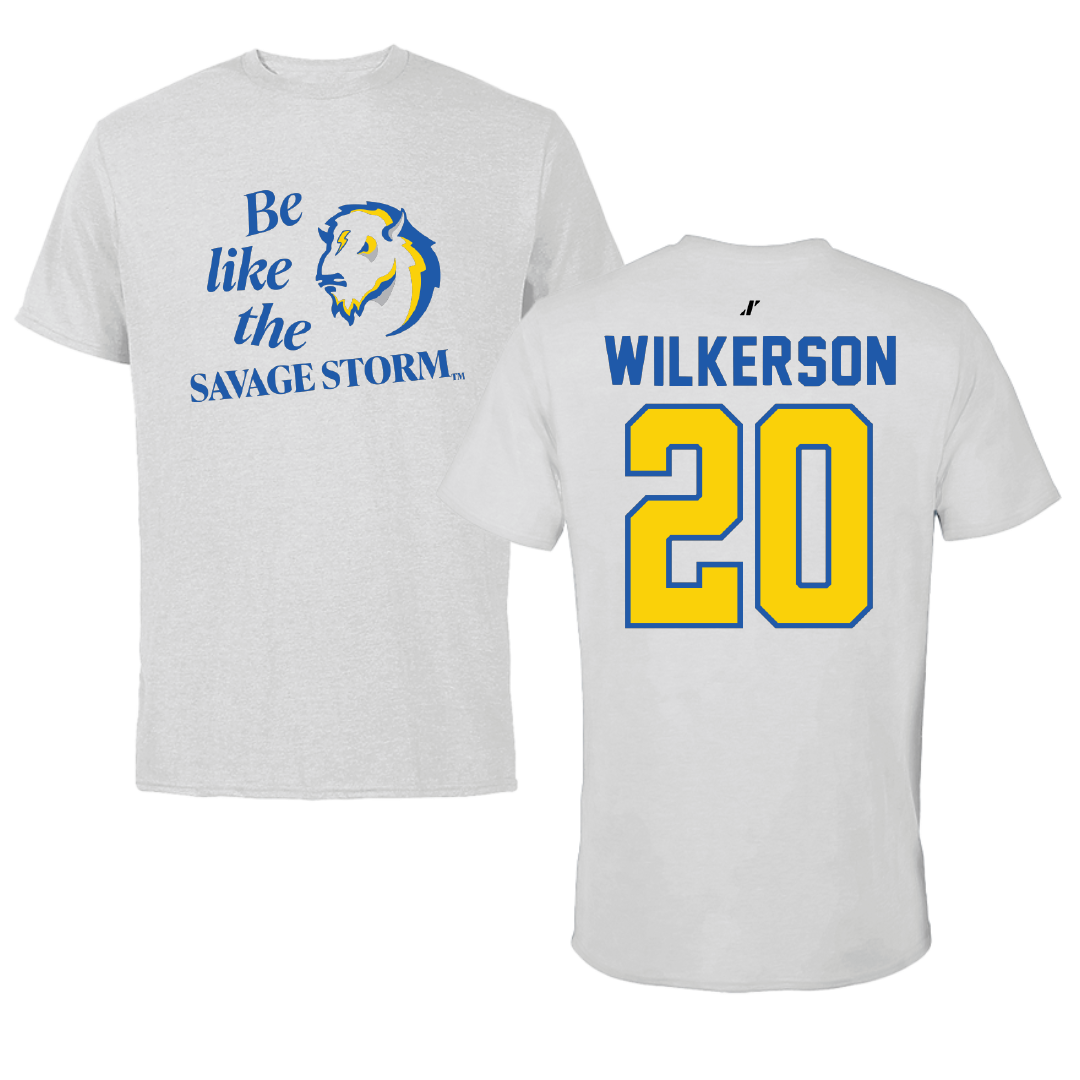 Southeastern Oklahoma State University Basketball Light Gray Be Like Us Performance Tee - #20 Ethan Wilkerson