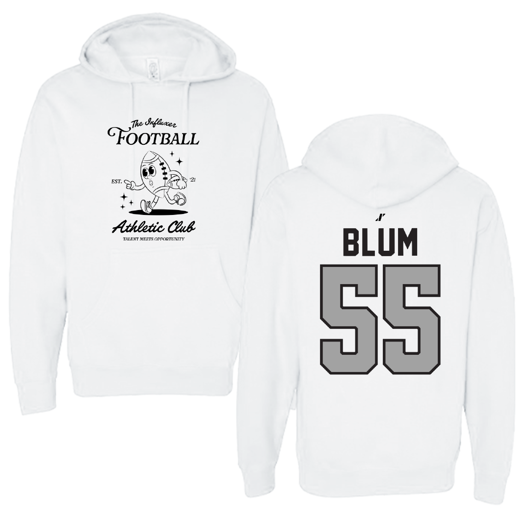 Football White Influxer Athletic Club Hoodie - #55 Ryan Blum