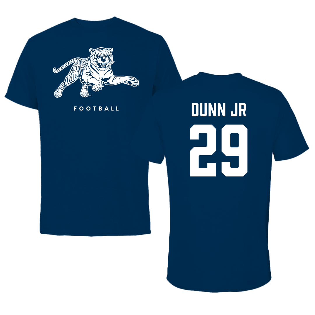Jackson State University Football Navy Tee - #29 Frankie Dunn Jr