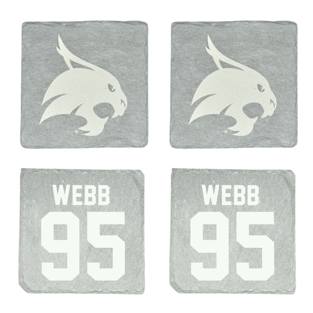 Texas State University Football Stone Coaster (4 Pack)  - #95 Terry Webb