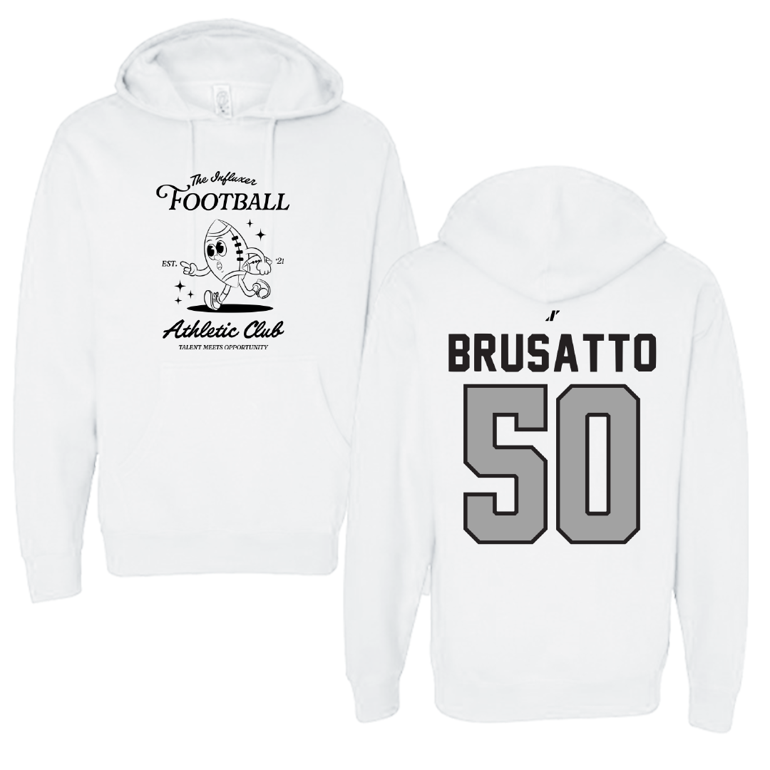 Football White Influxer Athletic Club Hoodie - #50 Justice Brusatto