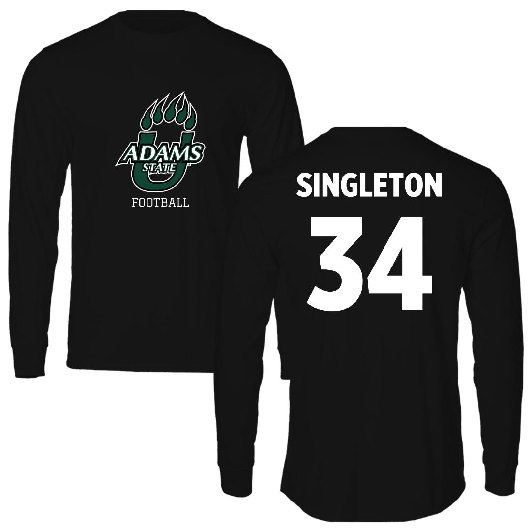 Adams State University Football Black State Long Sleeve - #34 Kwesi Singleton