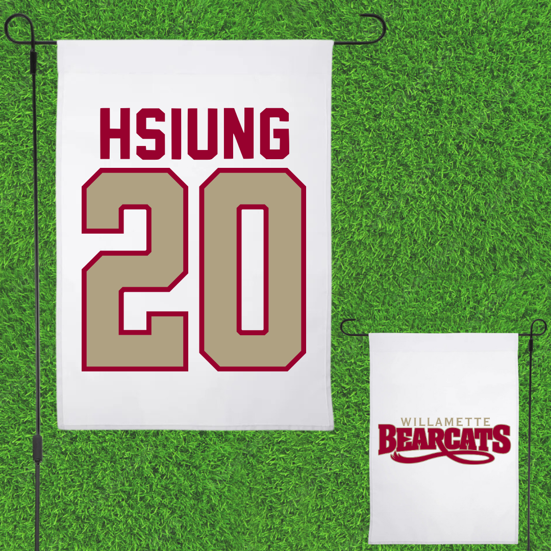 Willamette University Basketball White Garden Flag - #20 Ryder Hsiung