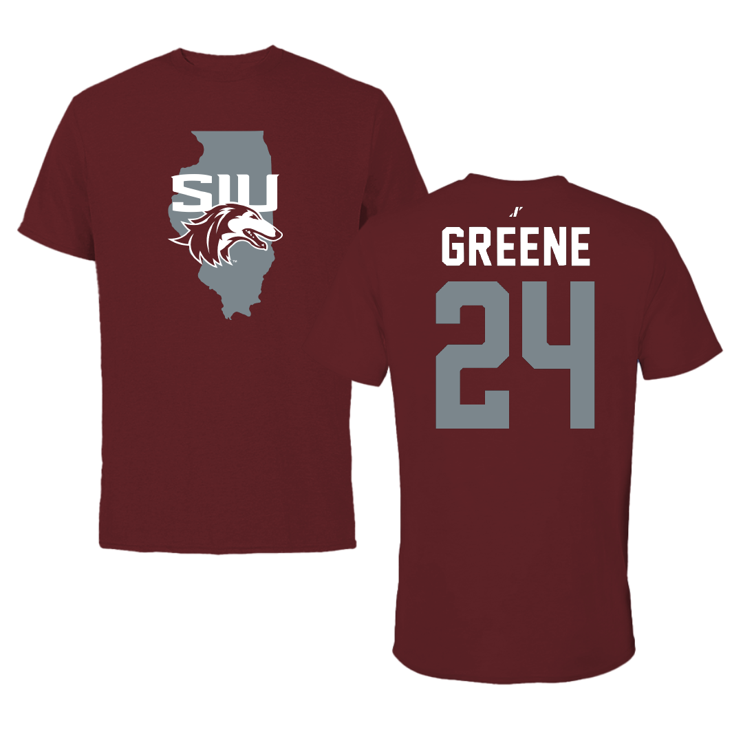 Southern Illinois University at Carbondale Baseball Maroon State Tee - #24 Tyson Greene