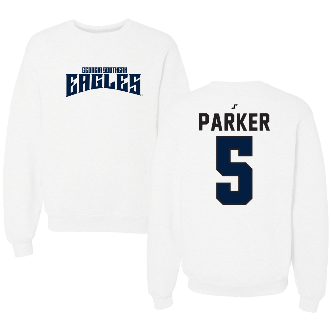 Georgia Southern University Baseball White Classic Crewneck - #5 Cade Parker