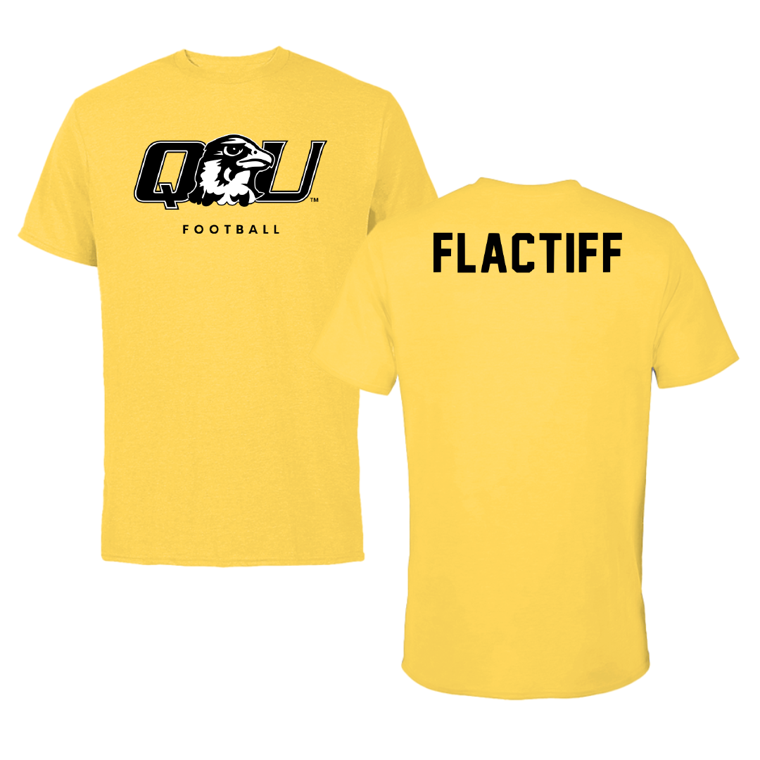 Quincy University Football Yellow Hawk Tee - Avery Flactiff