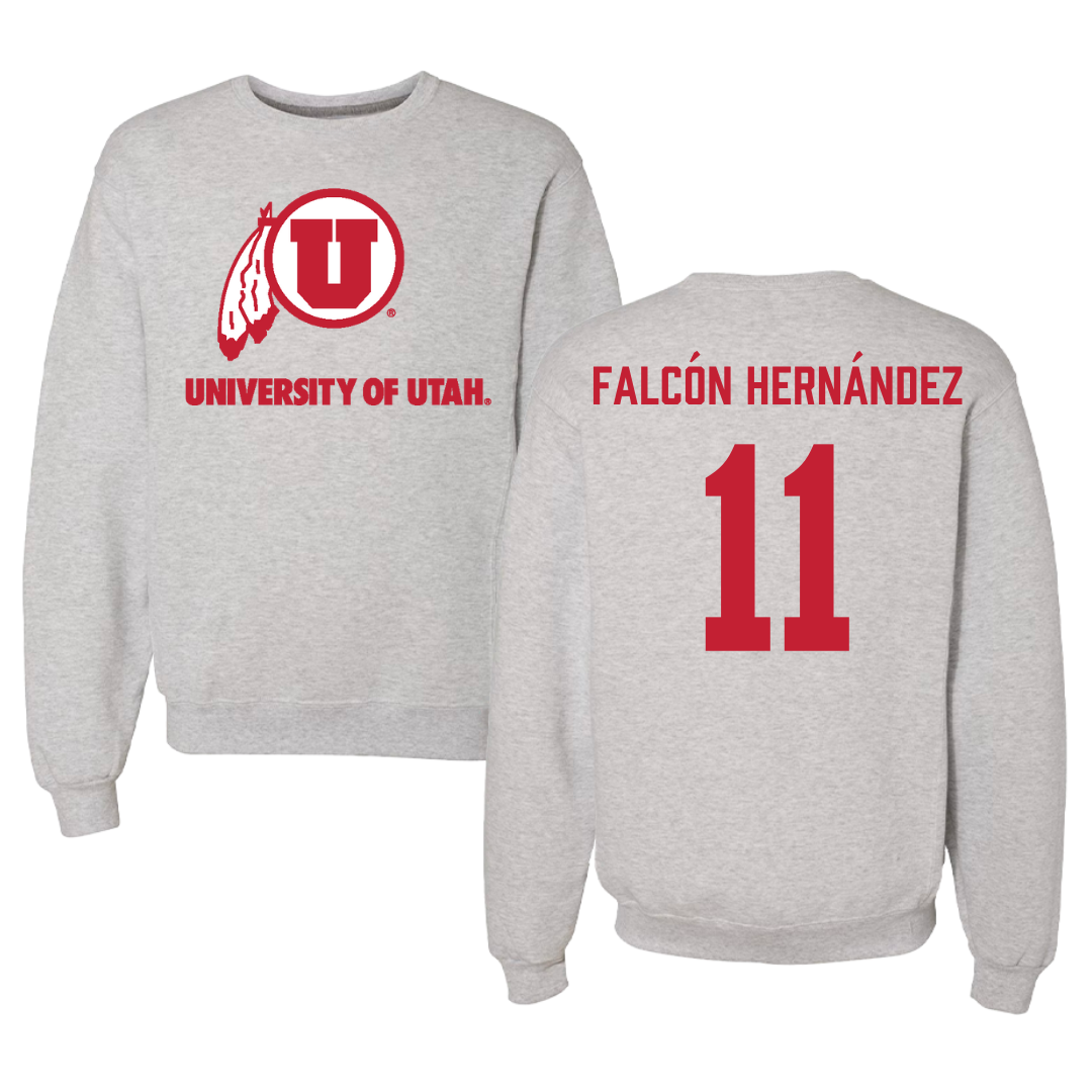 University of Utah Basketball Gray Crewneck - #11 Daniela Falcón Hernández