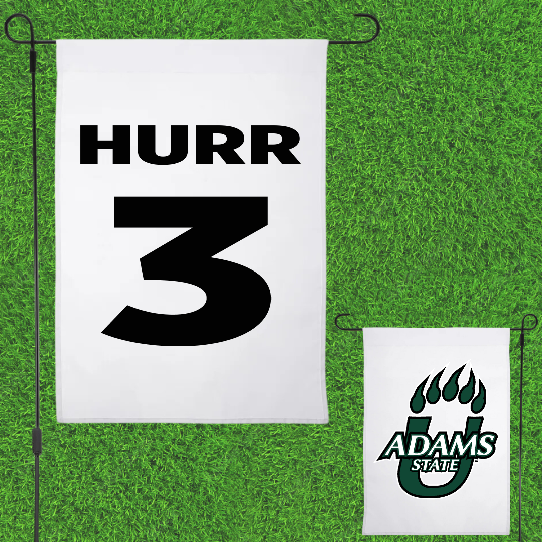 Adams State University Basketball White Garden Flag - #3 Alex Hurr