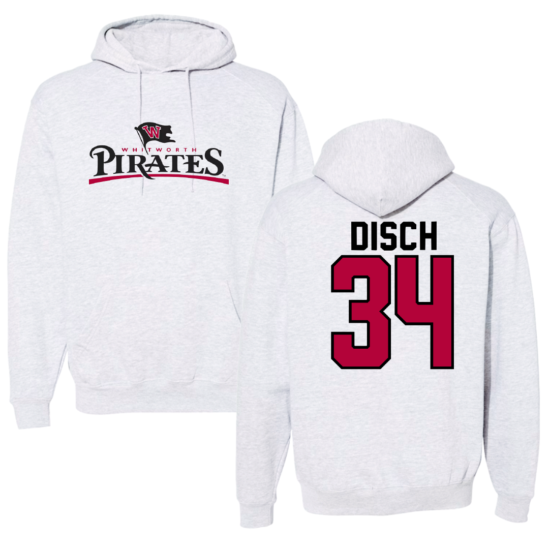 Whitworth University Baseball Gray Hoodie - #34 Tyler Disch