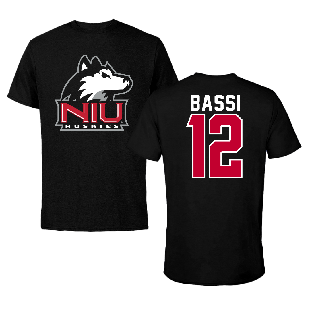 Northern Illinois University Baseball Black Tee - #12 Nick Bassi