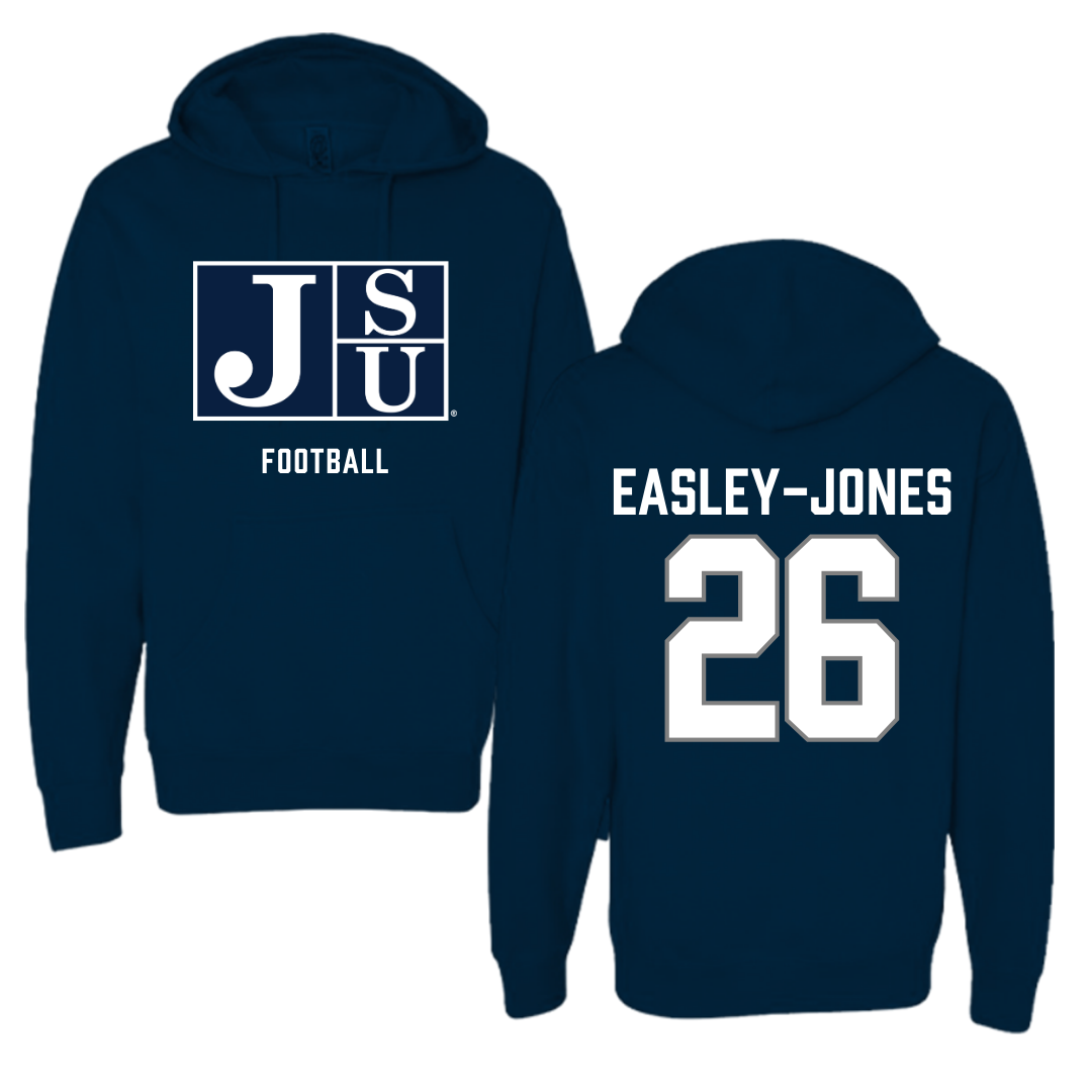Jackson State University Football Navy Hoodie - #26 Tavarious Easley-Jones
