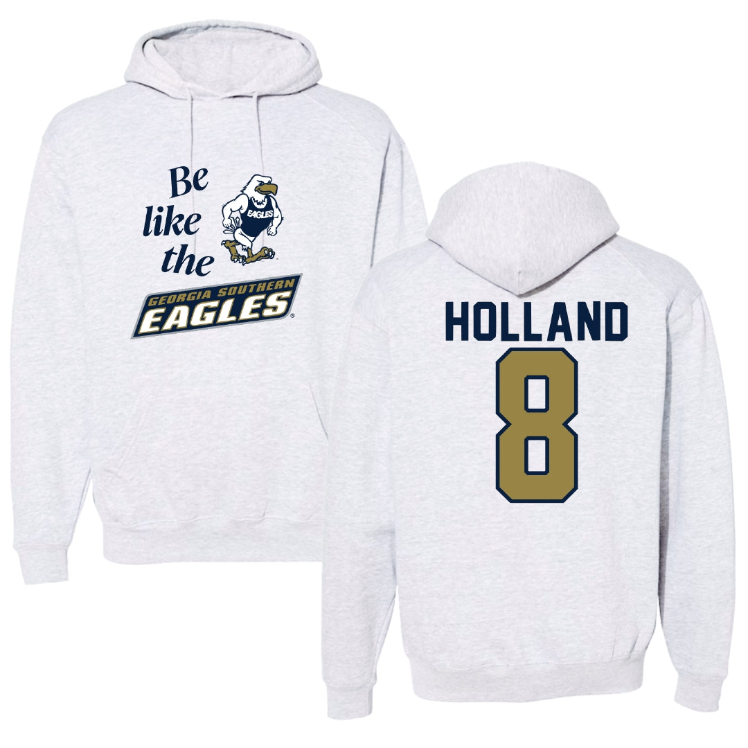 Georgia Southern University Softball Light Gray Be Like Us Hoodie - #8 Bailey Holland