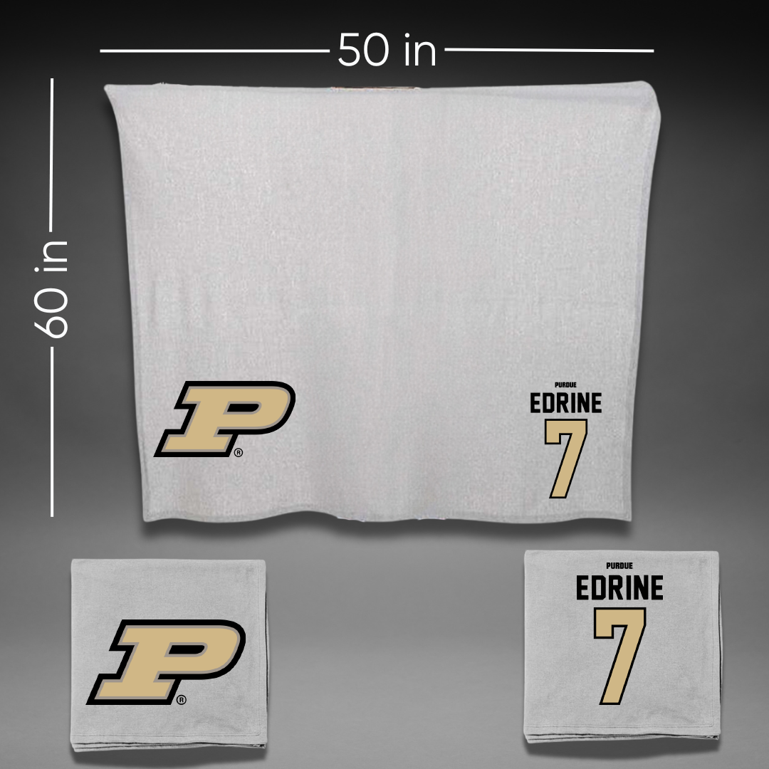Purdue University Football Gray Blanket - #7 Jahmal Edrine