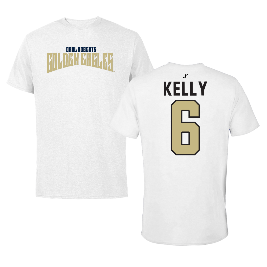 Oral Roberts University Baseball White Classic Performance Tee - #6 Cooper Kelly