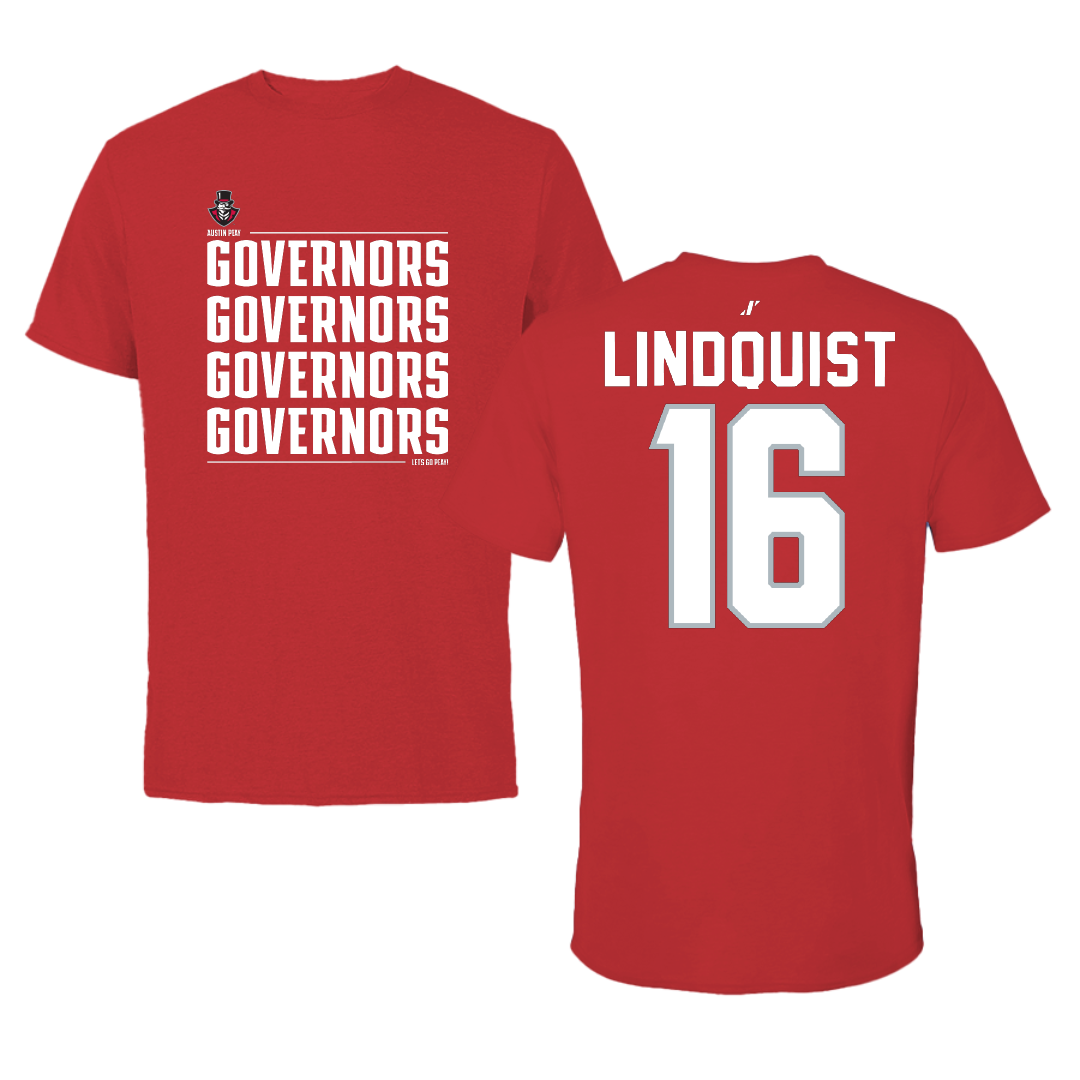 Austin Peay State University Soccer Red General Performance Tee - #16 Haley Lindquist