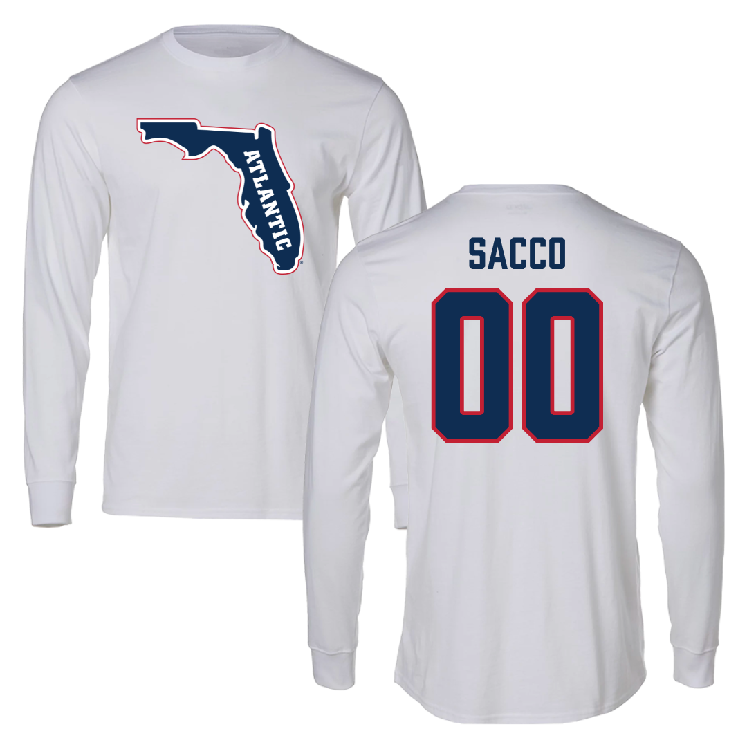Florida Atlantic University Softball White Performance Long Sleeve - #00 Gabby Sacco