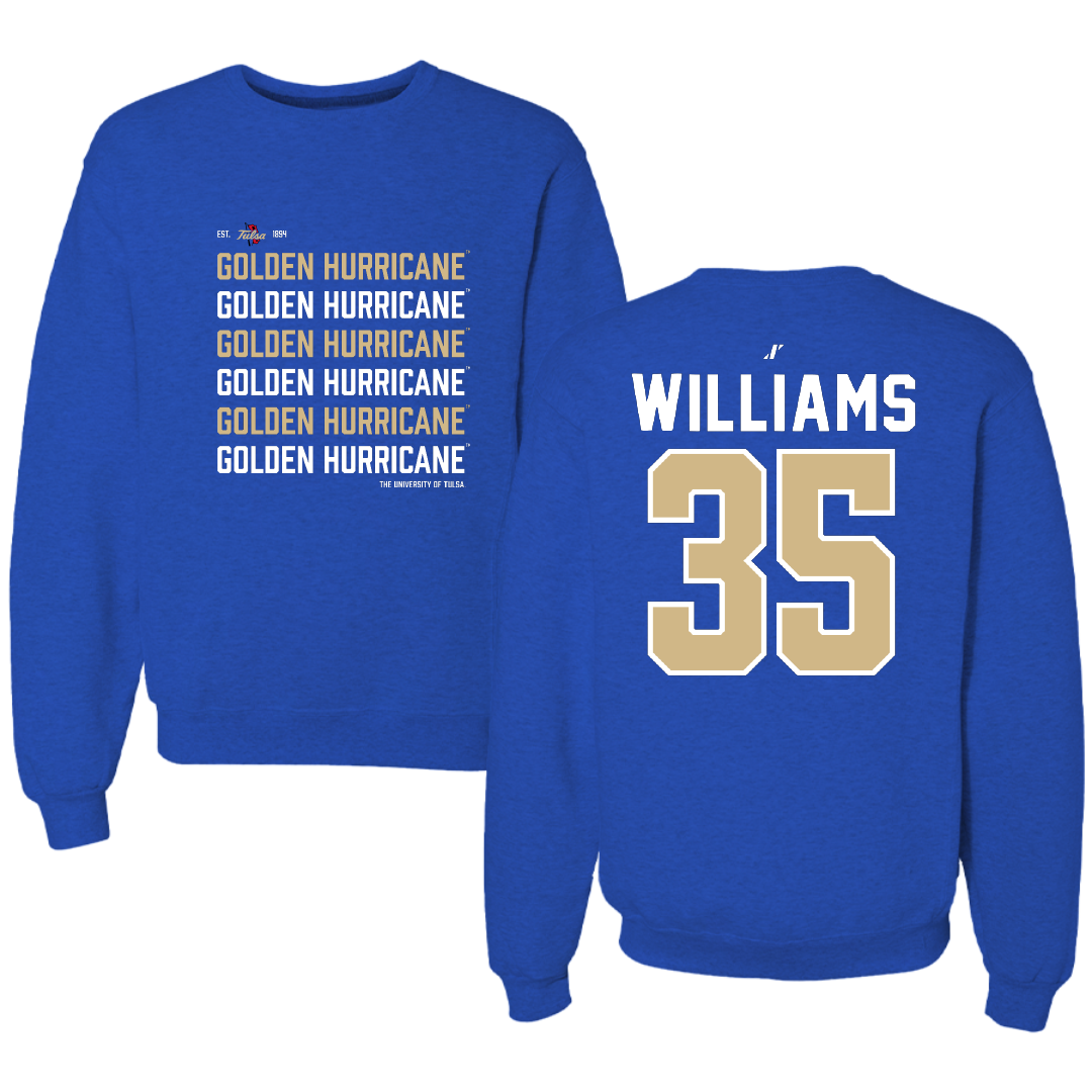 The University of Tulsa Soccer Blue General Crewneck - #35 Madison Williams
