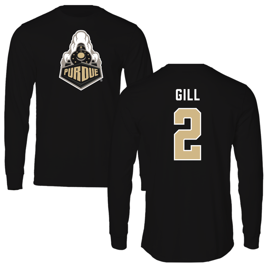 Purdue University Baseball Black Performance Long Sleeve - #2 Ty Gill