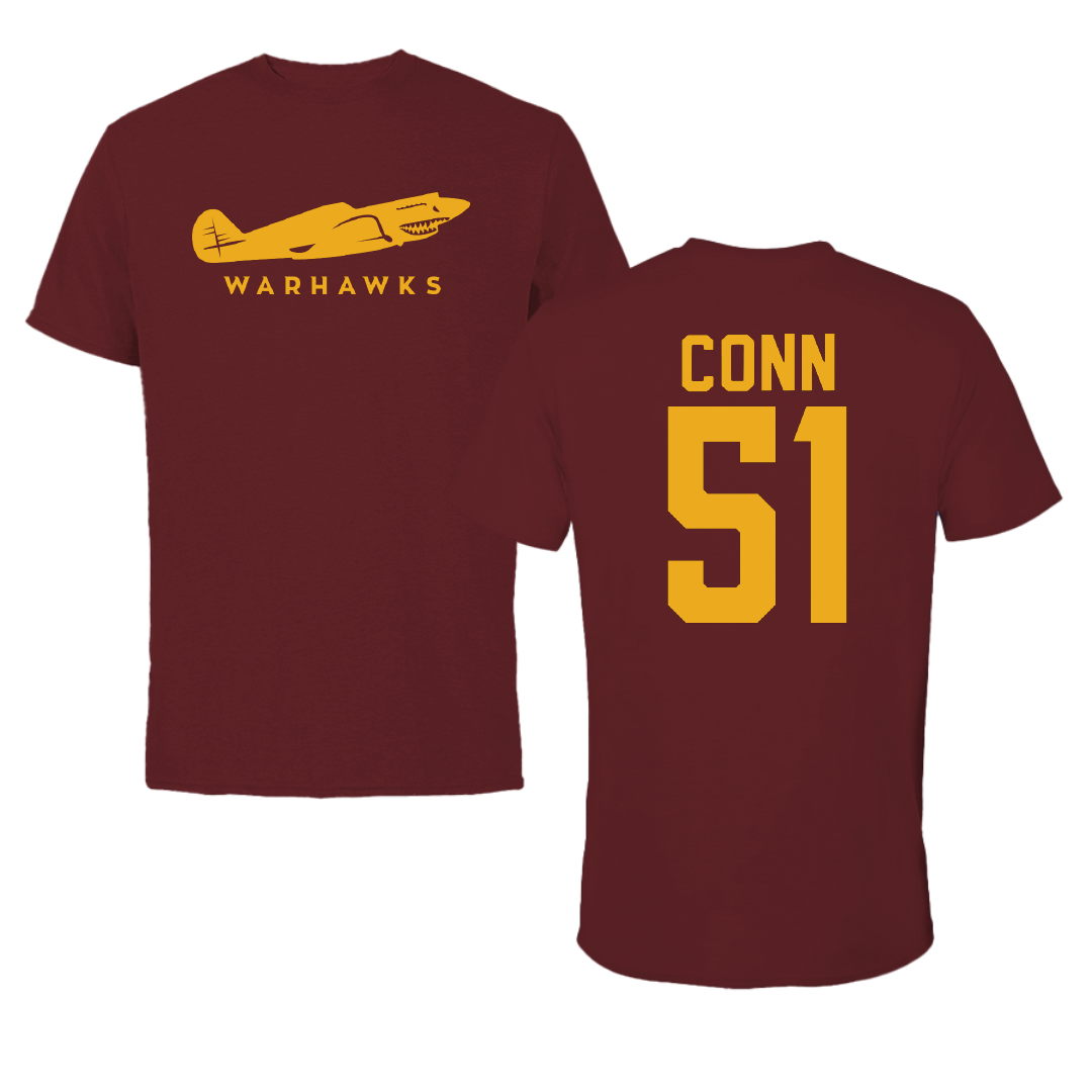 University of Louisiana Monroe Baseball Maroon Tee - #51 Jackson Conn