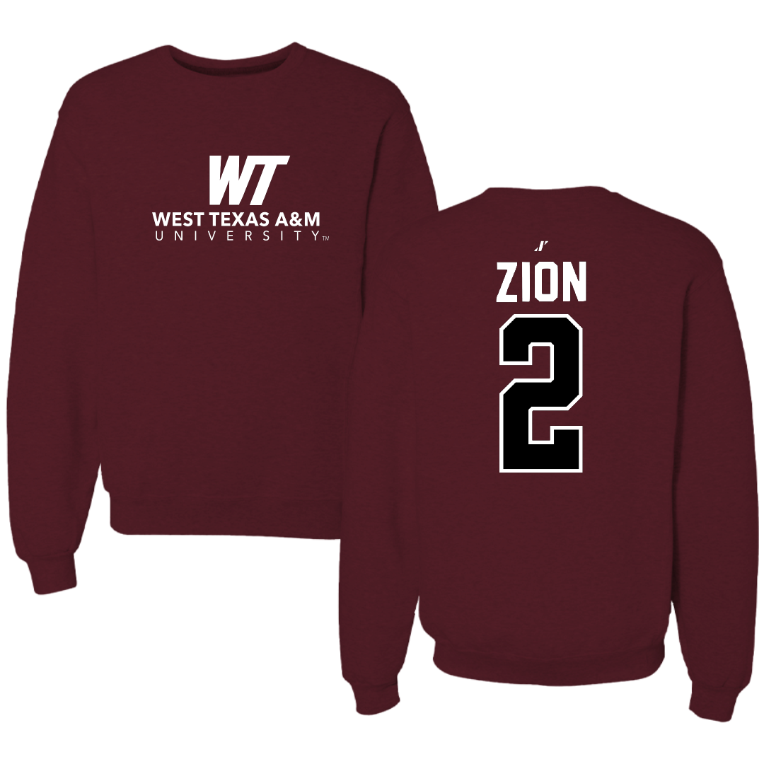 West Texas A&M University Soccer Maroon Crewneck - #2 Yaniv Zion