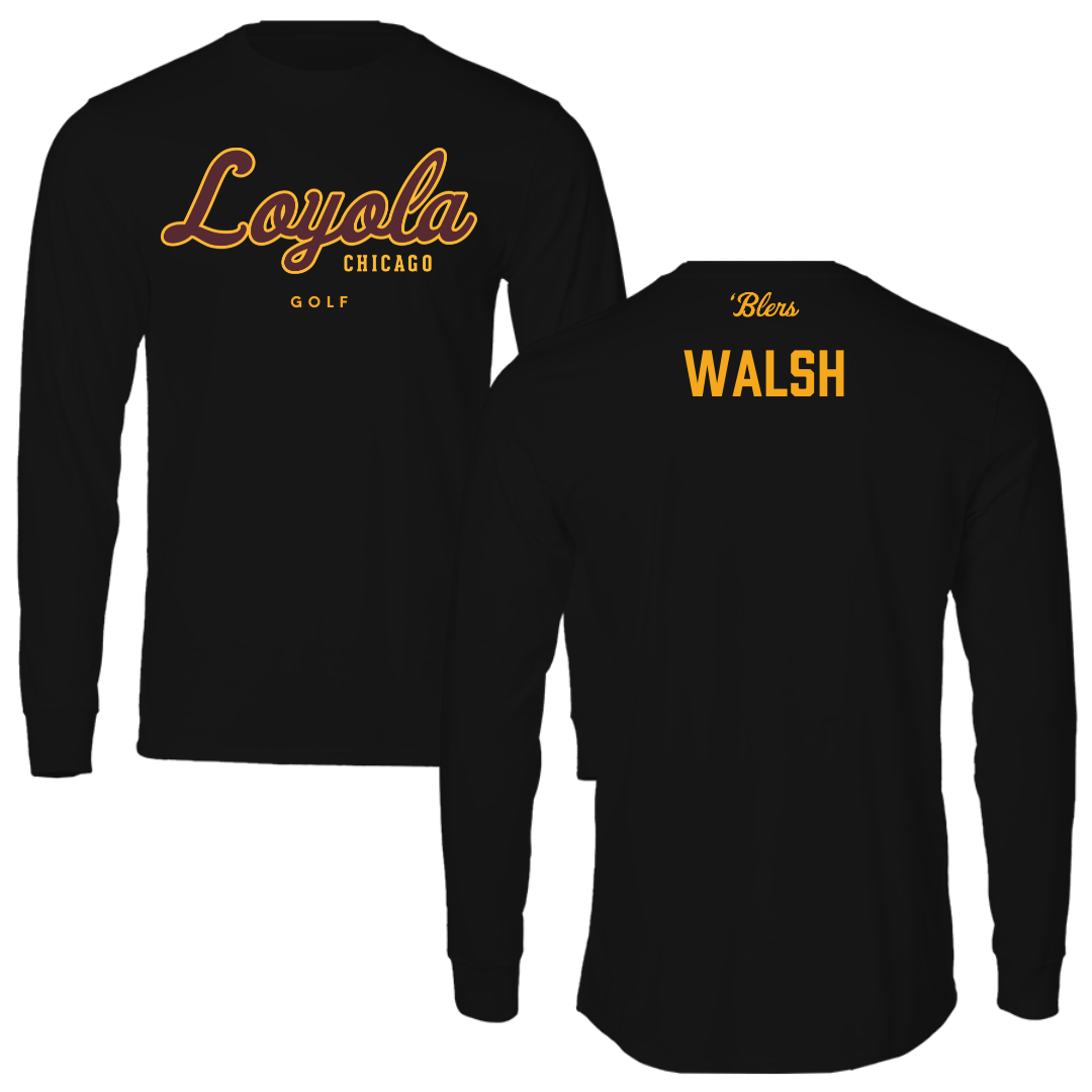 Loyola University-Chicago Golf Black Performance Long Sleeve - Zach Walsh