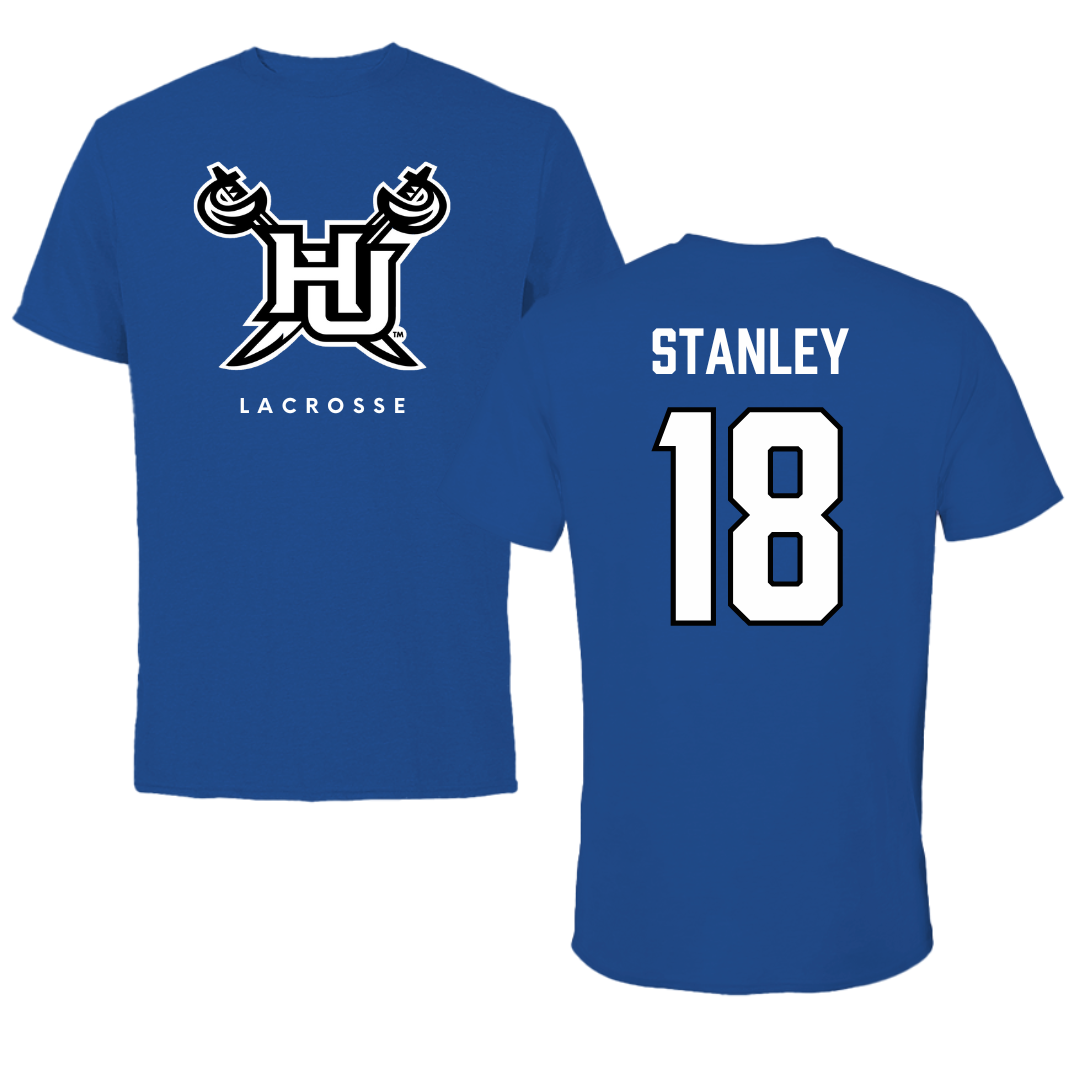 Hampton University Lacrosse True Royal Performance Tee - #18 Darius Stanley