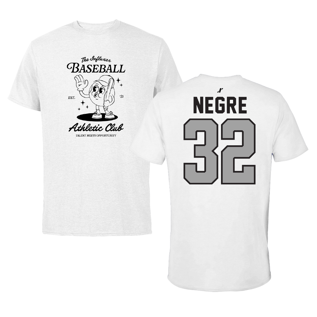 Baseball White Influxer Athletic Club Tee - #32 Nate Negre