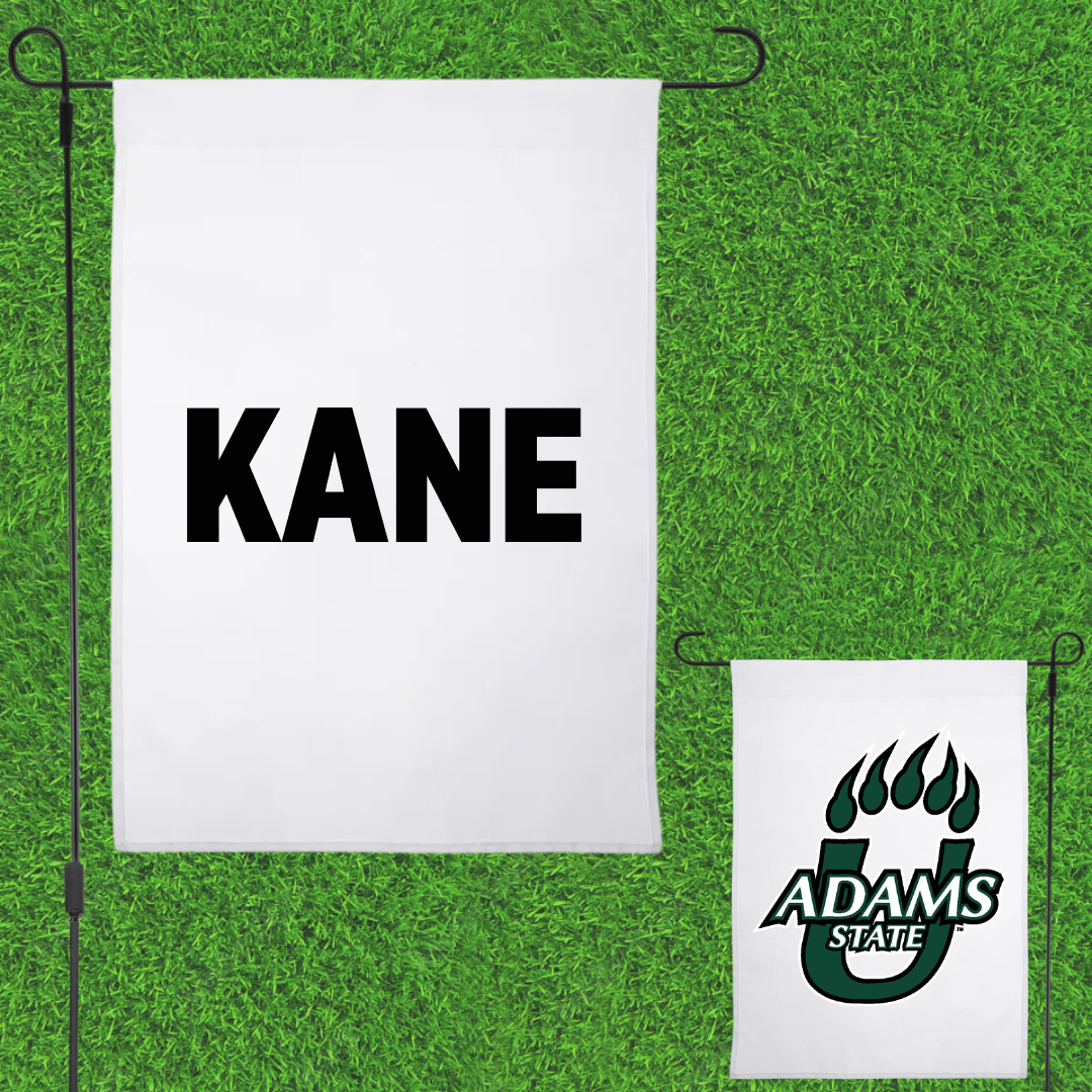Adams State University TF and XC White Garden Flag - Aziz Kane
