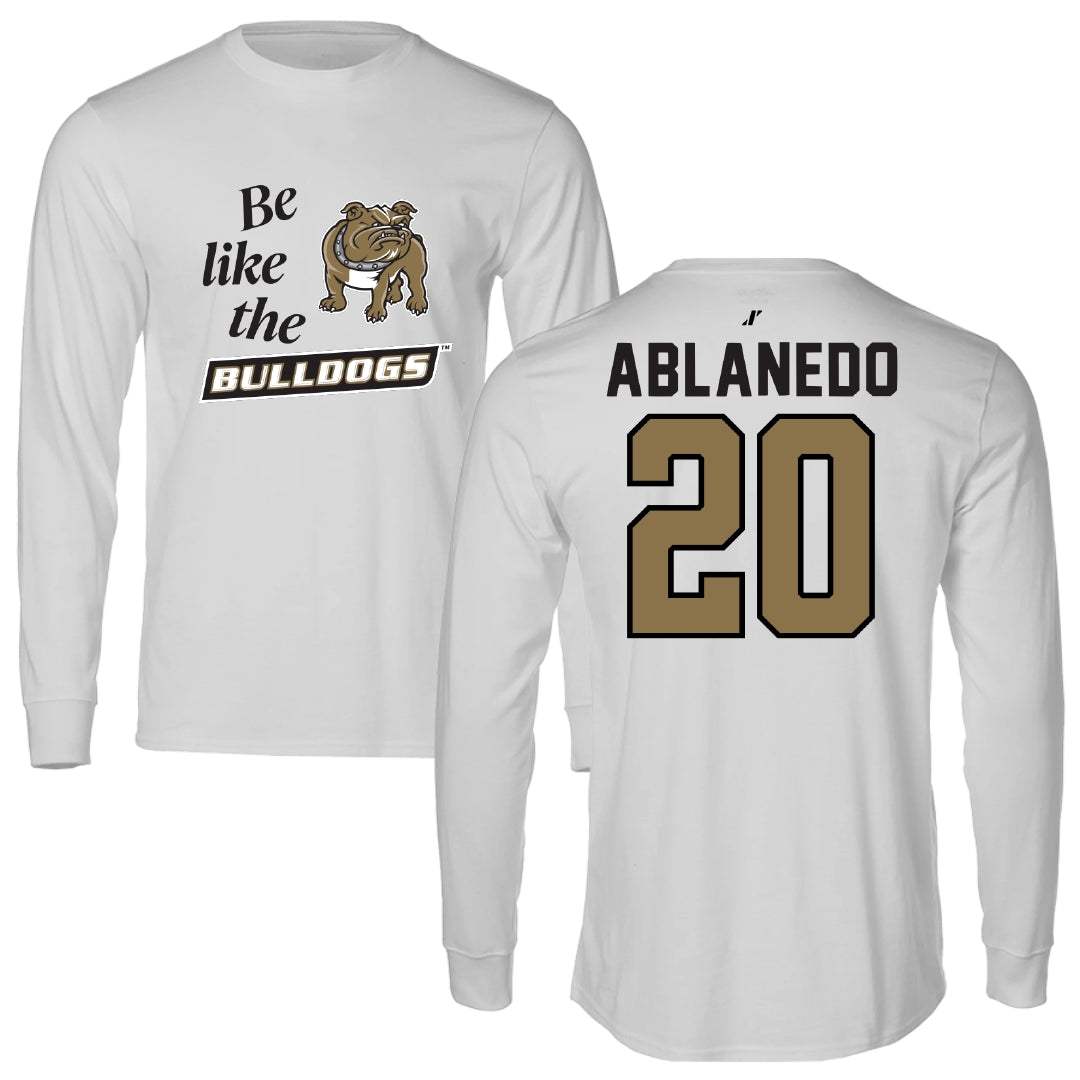 Bryant University Soccer Light Gray Be Like Us Performance Long Sleeve - #20 Pablo Ablanedo