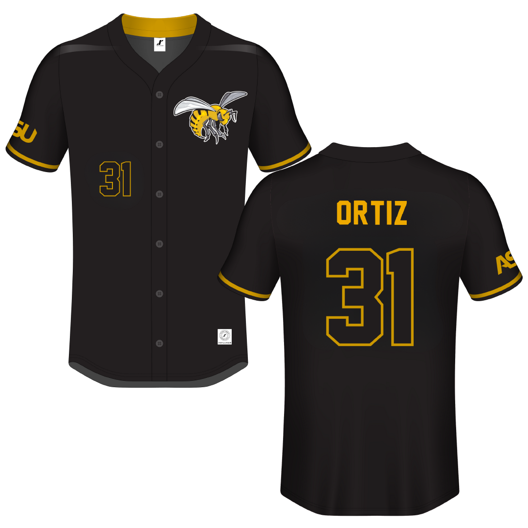 Alabama State University Black Button-Down Jersey - #31 Daniel Ortiz