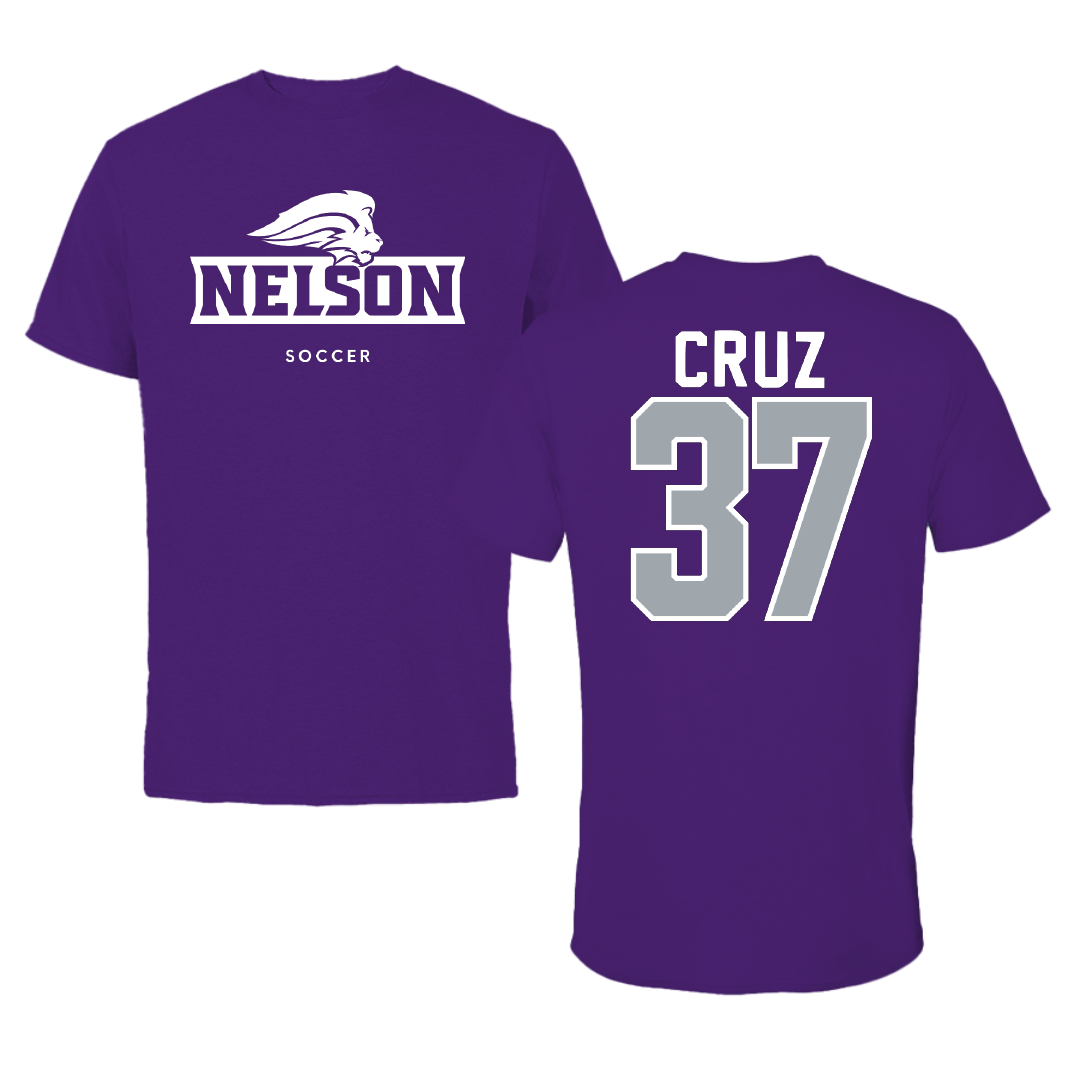 Nelson University Soccer Purple Tee - #37 Angel Cruz
