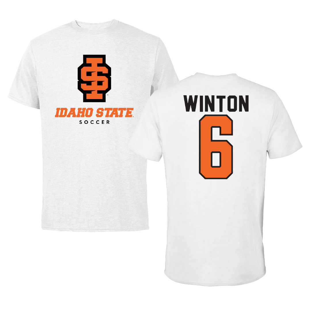 Idaho State University Soccer White Performance Tee - #6 Isabella Winton
