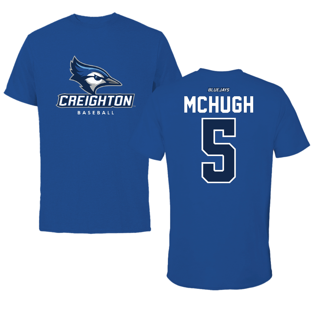 Creighton University Baseball Blue Performance Tee - #5 Nate McHugh