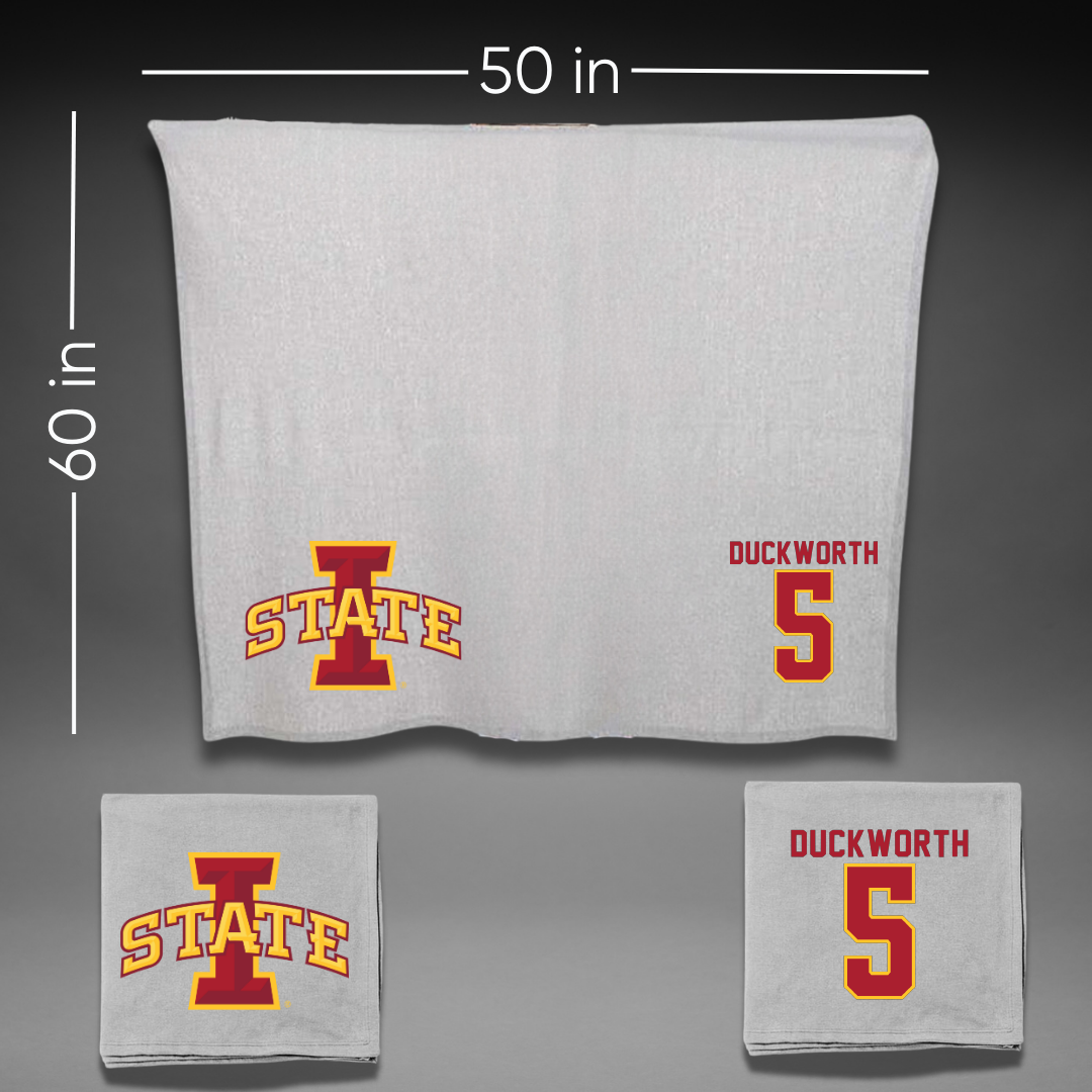 Iowa State University Volleyball Gray Blanket - #5 Maya Duckworth