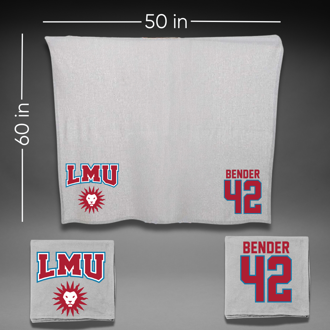 Loyola Marymount University Baseball Gray Blanket - #42 Zach Bender