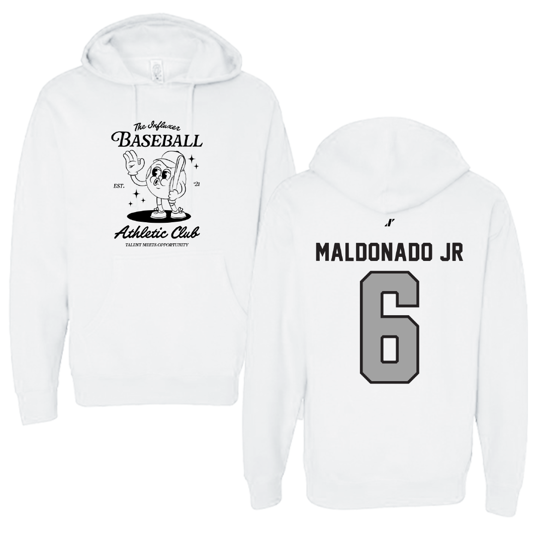 Baseball White Influxer Athletic Club Hoodie - #6 John Maldonado Jr