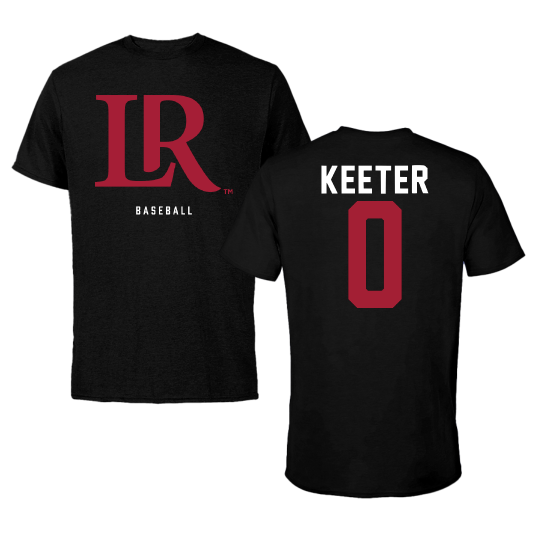 Lenoir-Rhyne University Baseball Black Performance Tee - #0 Nathan Keeter