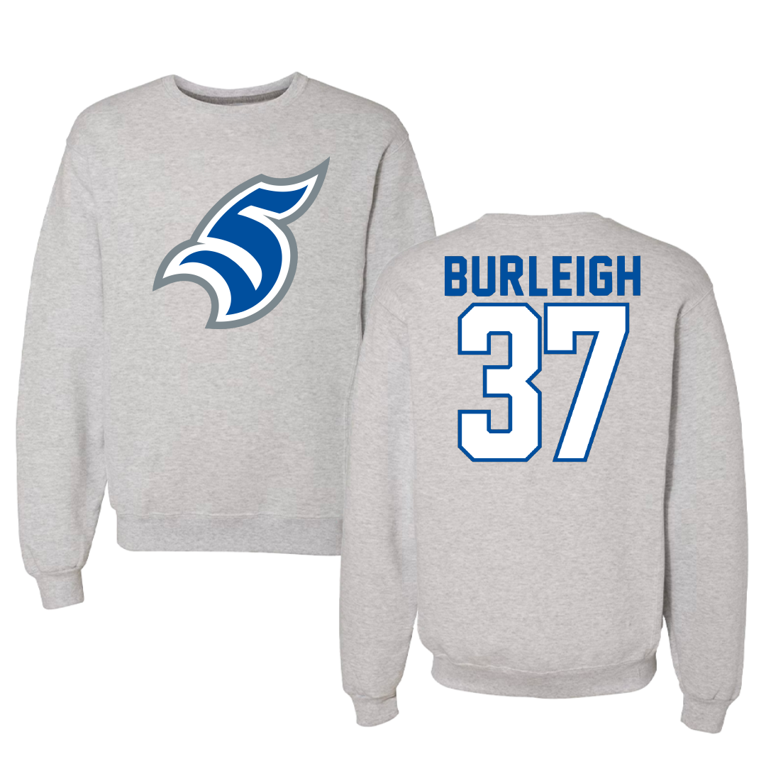 Thomas More University Football Gray Crewneck - #37 Davis Burleigh