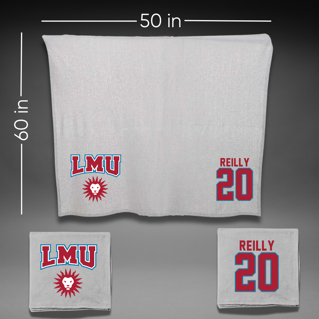 Loyola Marymount University Baseball Gray Blanket - #20 Blake Reilly