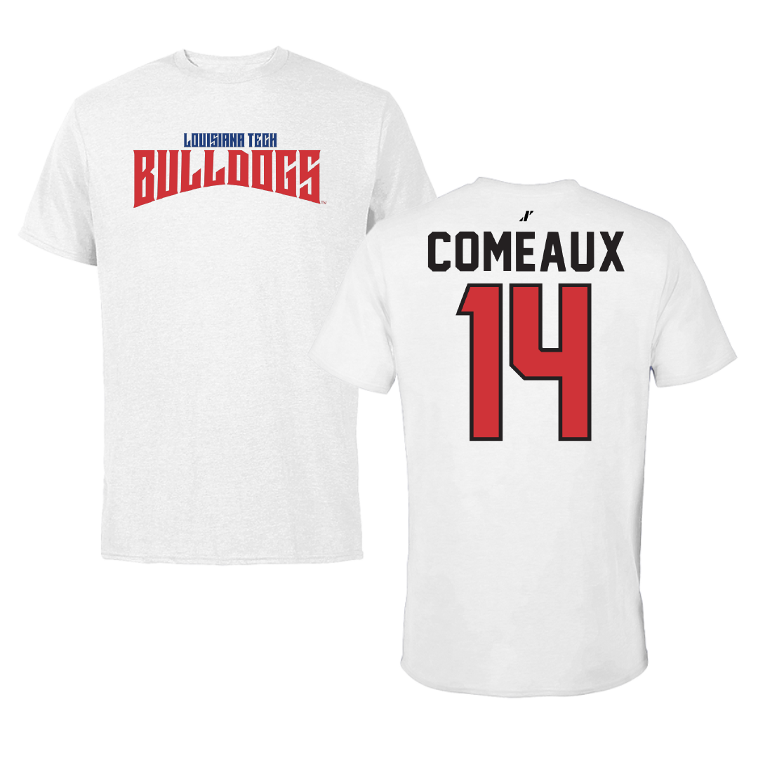 Louisiana Tech University Baseball White Classic Tee - #14 Grant Comeaux