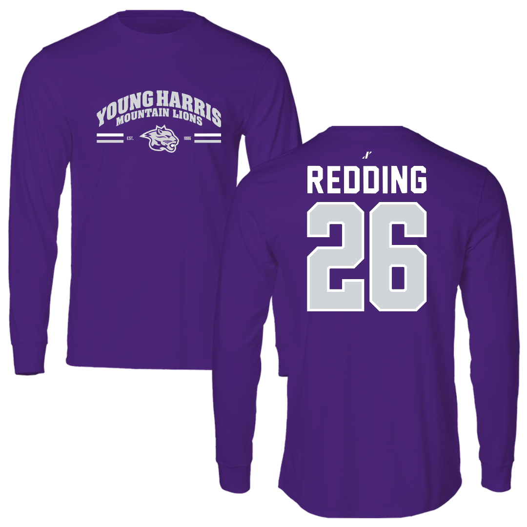 Young Harris College Lacrosse Purple General Long Sleeve - #26 Chris Redding