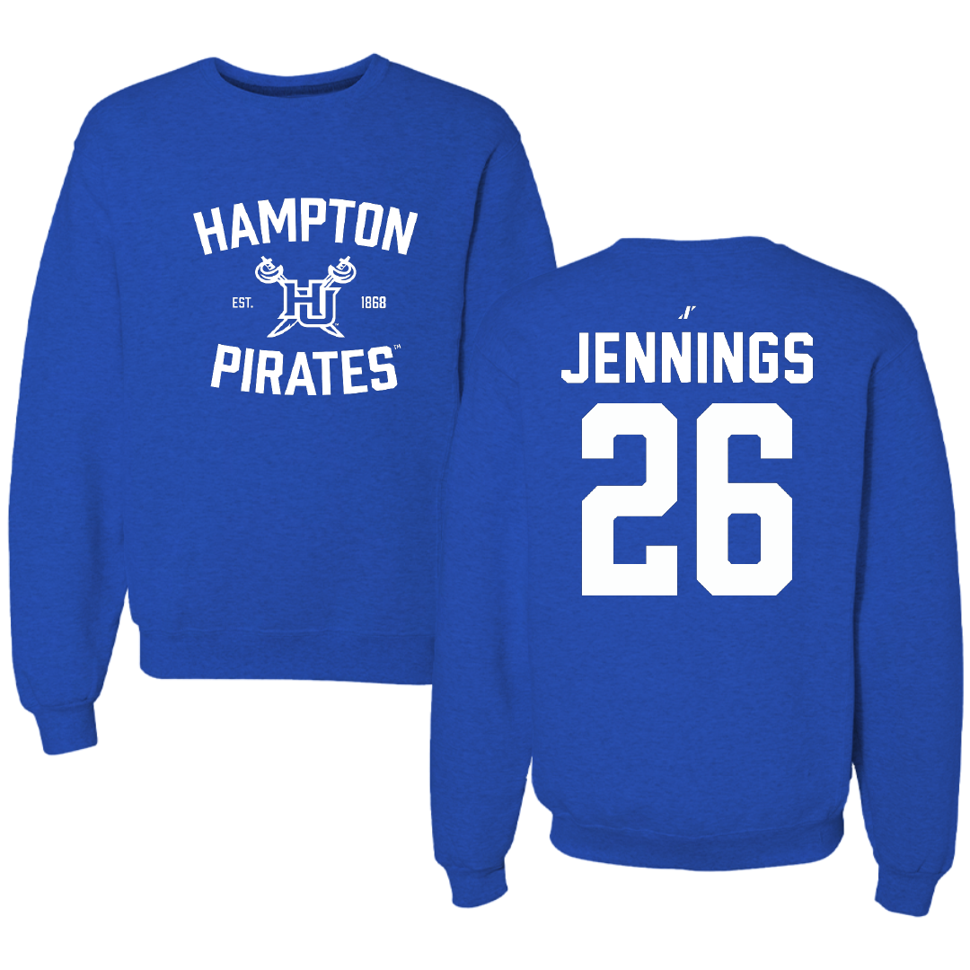 Hampton University Soccer Blue General Crewneck - #26 Nylah Jennings
