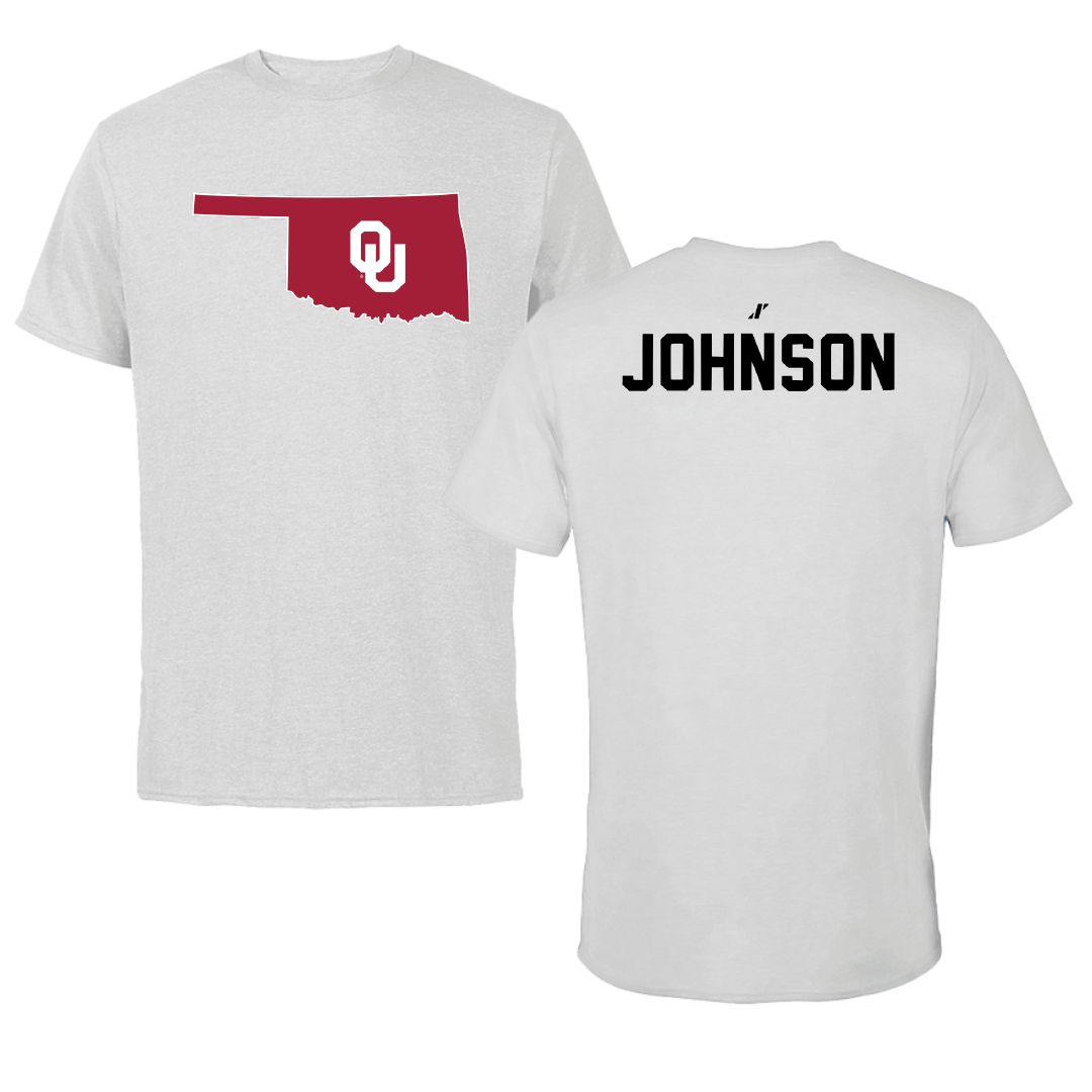 University of Oklahoma TF and XC Light Gray State Tee - Kendall Johnson