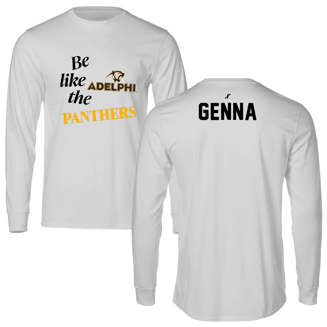 Adelphi University Swimming & Diving Light Gray Be Like Us Performance Long Sleeve - Frank Genna