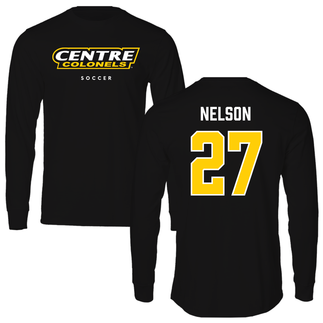 Centre College Soccer Black Performance Long Sleeve - #27 Taylor Nelson